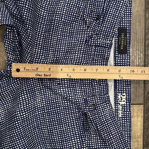 NWOT J Crew Toothpick Basket Weave Blue White Print Skinny Jeans Size 29 - Picture 6 of 10